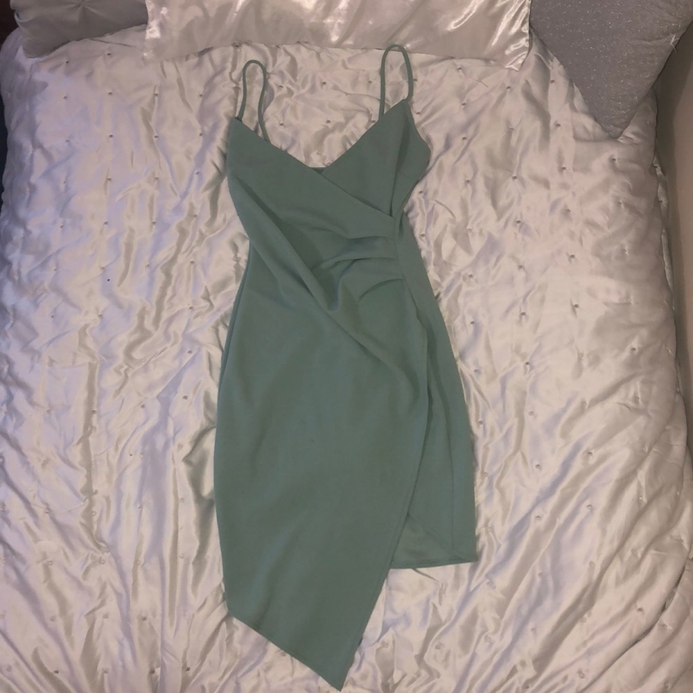 Teal Asymmetrical Dress